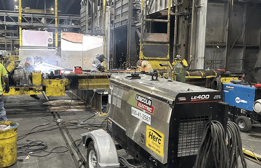 Welding in industrial factory